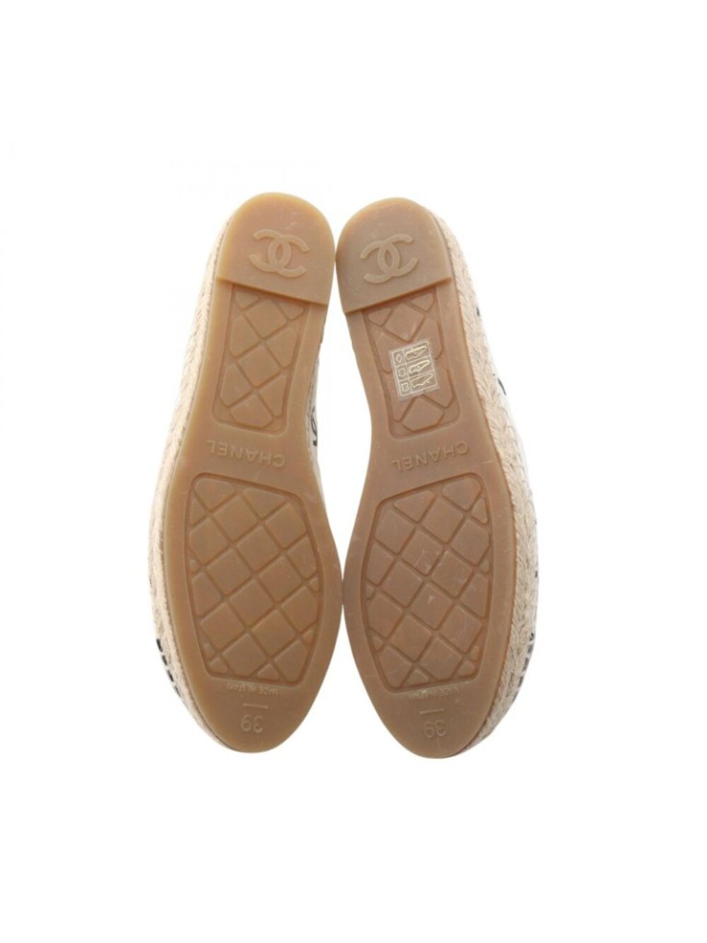 Chanel CC Logo Espadrille Slip on White Leather - Picture 4 of 8